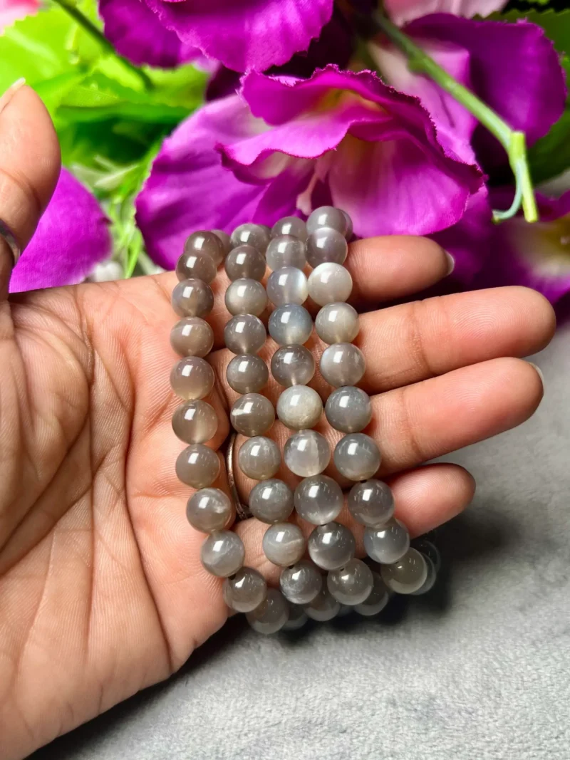 Black MoonStone Round Beaded Bracelet 8 MM Stretch Bracelet