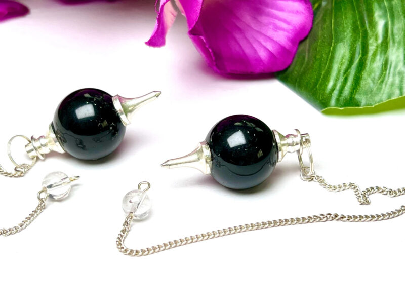 Rainbow Obsidian Stone Ball Pendulum Gemstone Dowsing Pendulum Chain Attached Reiki Crystal Healing - Image 7