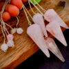 Rose Quartz Faceted Cone Pendulum Gemstone Dowsing Pendulum Chain Attached Reiki Crystal Healing