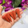 Red Jasper Faceted Cone Pendulum Gemstone Dowsing Pendulum Chain Attached Reiki Crystal Healing