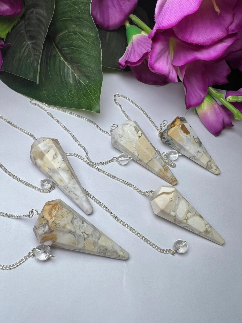 King Cobra Jasper Chamthwala Jasper Stone Faceted Cone Pendulum Gemstone Dowsing Pendulum Chain Attached Reiki Crystal Healing - Image 6