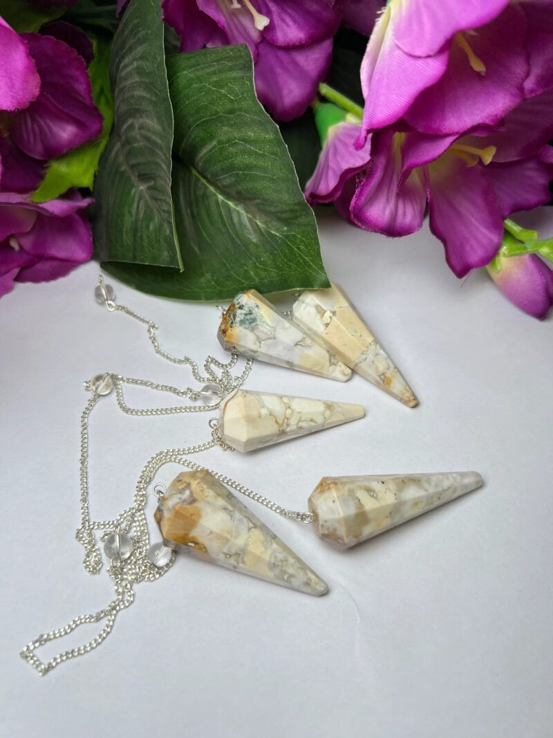King Cobra Jasper Chamthwala Jasper Stone Faceted Cone Pendulum Gemstone Dowsing Pendulum Chain Attached Reiki Crystal Healing - Image 9