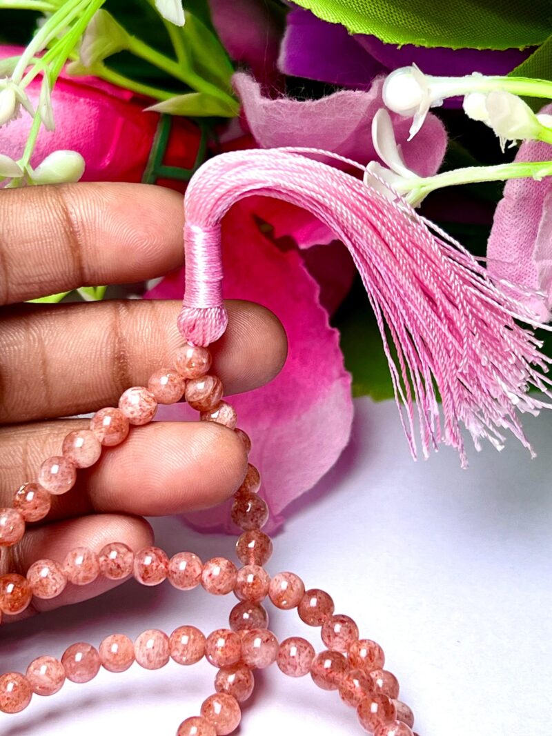 Sunstone Gemstone (108+1) Round Beads 6 MM ,8 MM Japamala ,Prayer Divine Yoga Meditation Mala, Rosary Mala, Healing Mala, Necklace - Image 4