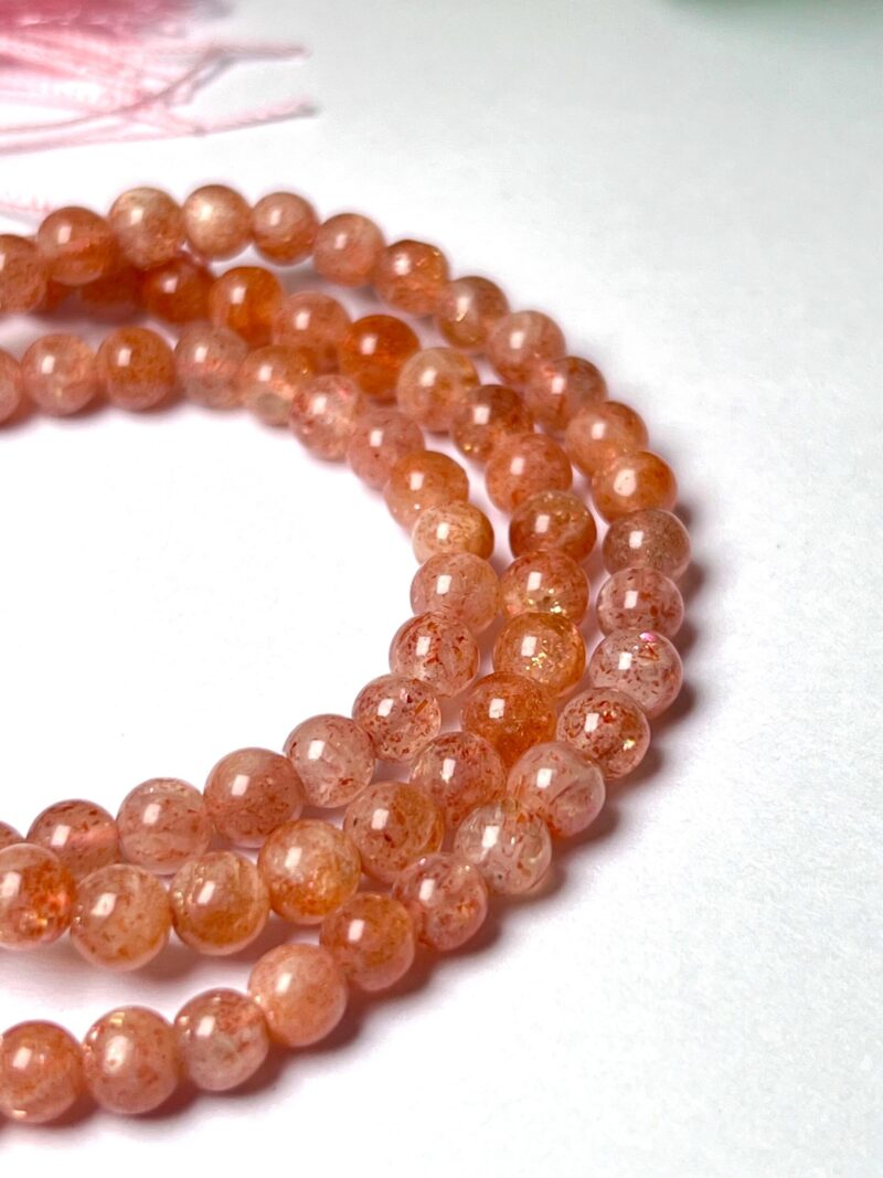 Sunstone Gemstone (108+1) Round Beads 6 MM ,8 MM Japamala ,Prayer Divine Yoga Meditation Mala, Rosary Mala, Healing Mala, Necklace - Image 8