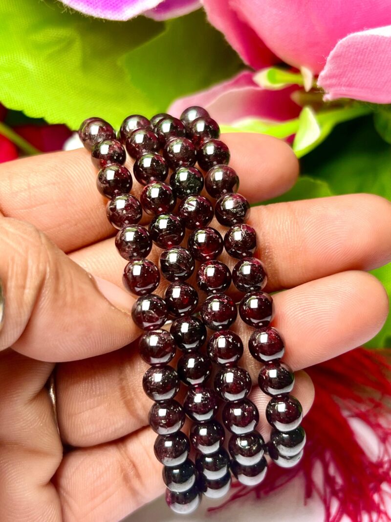 Red Garnet Gemstone (108+1) Round Beads 6 MM ,8 MM Japamala ,Prayer Divine Yoga Meditation Mala, Rosary Mala, Healing Mala, Necklace - Image 2