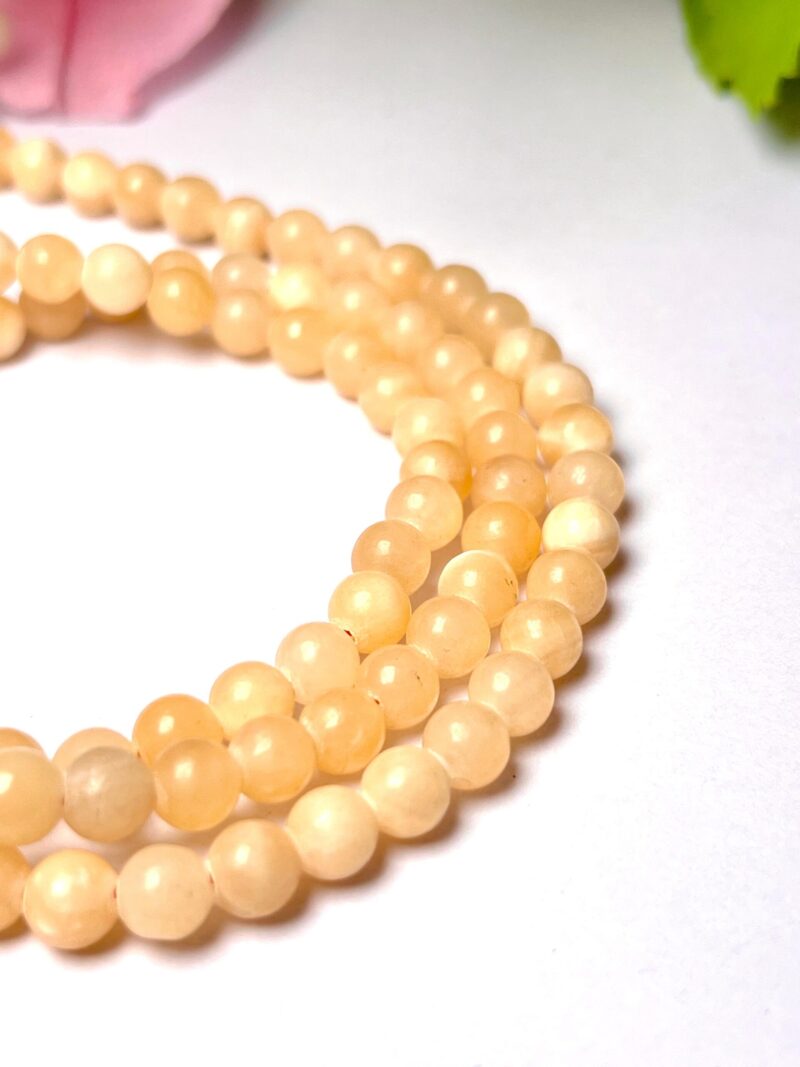 Yellow Calcite Gemstone (108+1) Round Beads 6 MM ,8 MM Japamala ,Prayer Divine Yoga Meditation Mala, Rosary Mala, Healing Mala, Necklace - Image 3