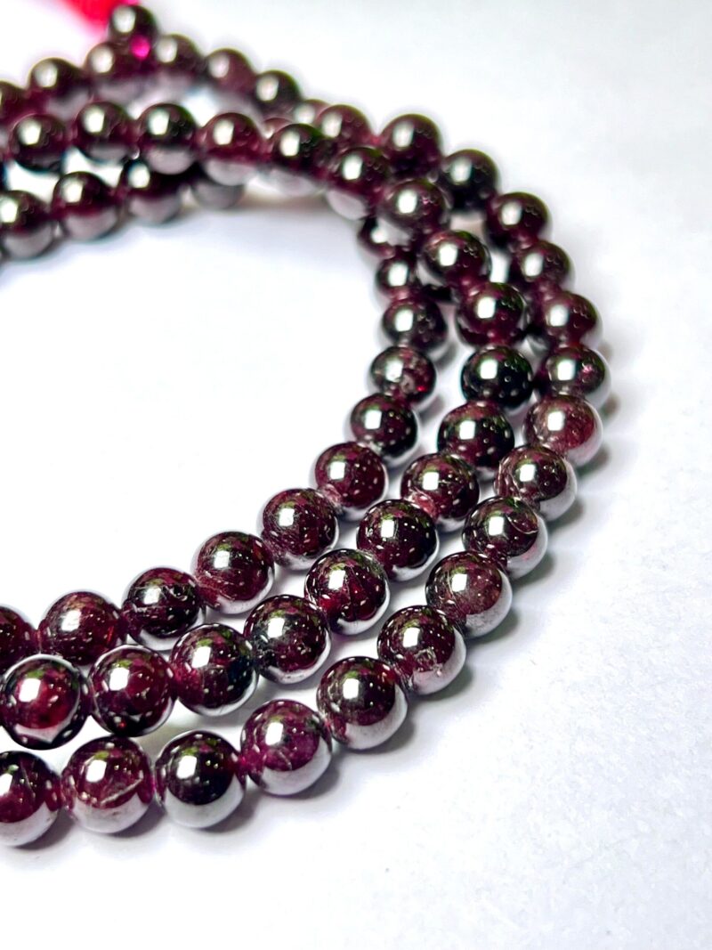 Red Garnet Gemstone (108+1) Round Beads 6 MM ,8 MM Japamala ,Prayer Divine Yoga Meditation Mala, Rosary Mala, Healing Mala, Necklace - Image 3