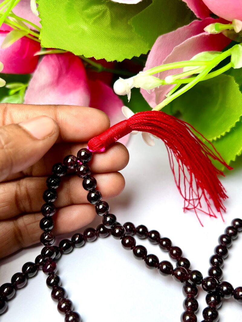 Red Garnet Gemstone (108+1) Round Beads 6 MM ,8 MM Japamala ,Prayer Divine Yoga Meditation Mala, Rosary Mala, Healing Mala, Necklace - Image 4