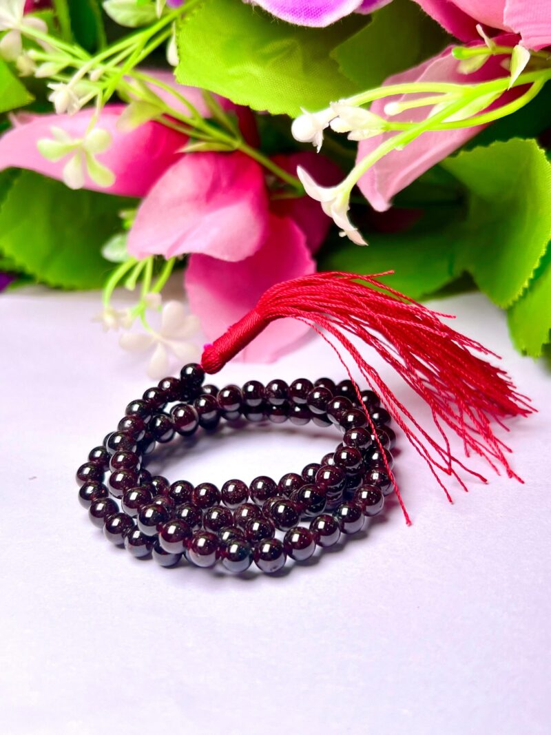 Red Garnet Gemstone (108+1) Round Beads 6 MM ,8 MM Japamala ,Prayer Divine Yoga Meditation Mala, Rosary Mala, Healing Mala, Necklace - Image 8