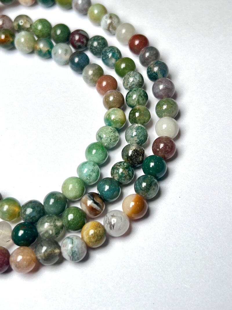 fancy agate Gemstone (108+1) Round Beads 6 MM ,8 MM Japamala ,Prayer Divine Yoga Meditation Mala, Rosary Mala, Healing Mala, Necklace - Image 5