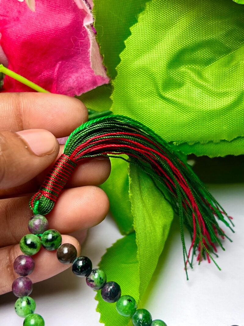 African Ruby Zoisite Gemstone (108+1) Round Beads 6 MM ,8 MM Japamala ,Prayer Divine Yoga Meditation Mala, Rosary Mala, Healing Mala, Necklace - Image 4