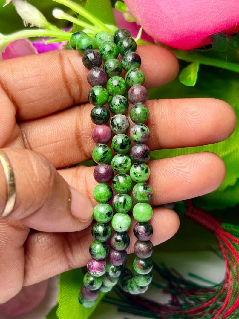 African Ruby Zoisite Gemstone (108+1) Round Beads 6 MM ,8 MM Japamala ,Prayer Divine Yoga Meditation Mala, Rosary Mala, Healing Mala, Necklace - Image 5
