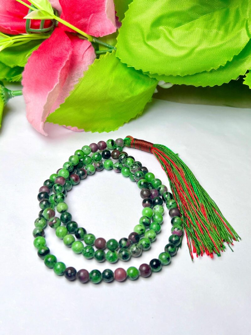 African Ruby Zoisite Gemstone (108+1) Round Beads 6 MM ,8 MM Japamala ,Prayer Divine Yoga Meditation Mala, Rosary Mala, Healing Mala, Necklace - Image 6