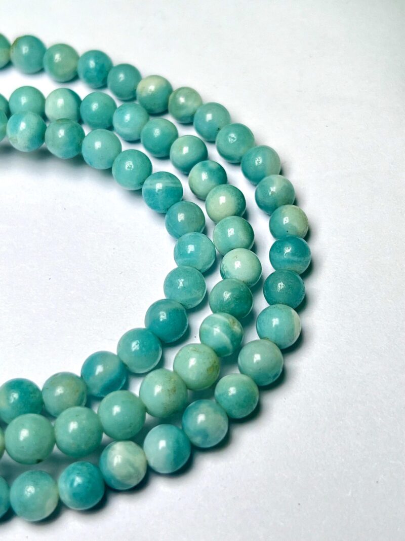 Amazonite Gemstone (108+1) Round Beads 6 MM ,8 MM Japamala ,Prayer Divine Yoga Meditation Mala, Rosary Mala, Healing Mala, Necklace - Image 5