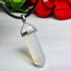 Opalite Stone Healing Double Terminated Point Pendant With Silver Plated Bail Natural stone Pencil Point Pendant