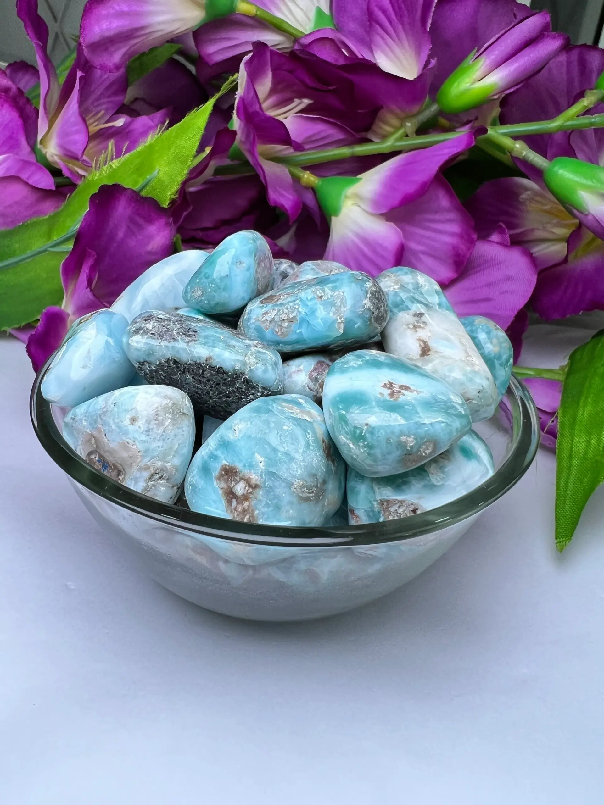 Larimar Tumbled Stones Healing Crystals in pack sizes of 1,2,3,4,5,6 and 10 Pieces Quality AAAAA +++++ - Image 2