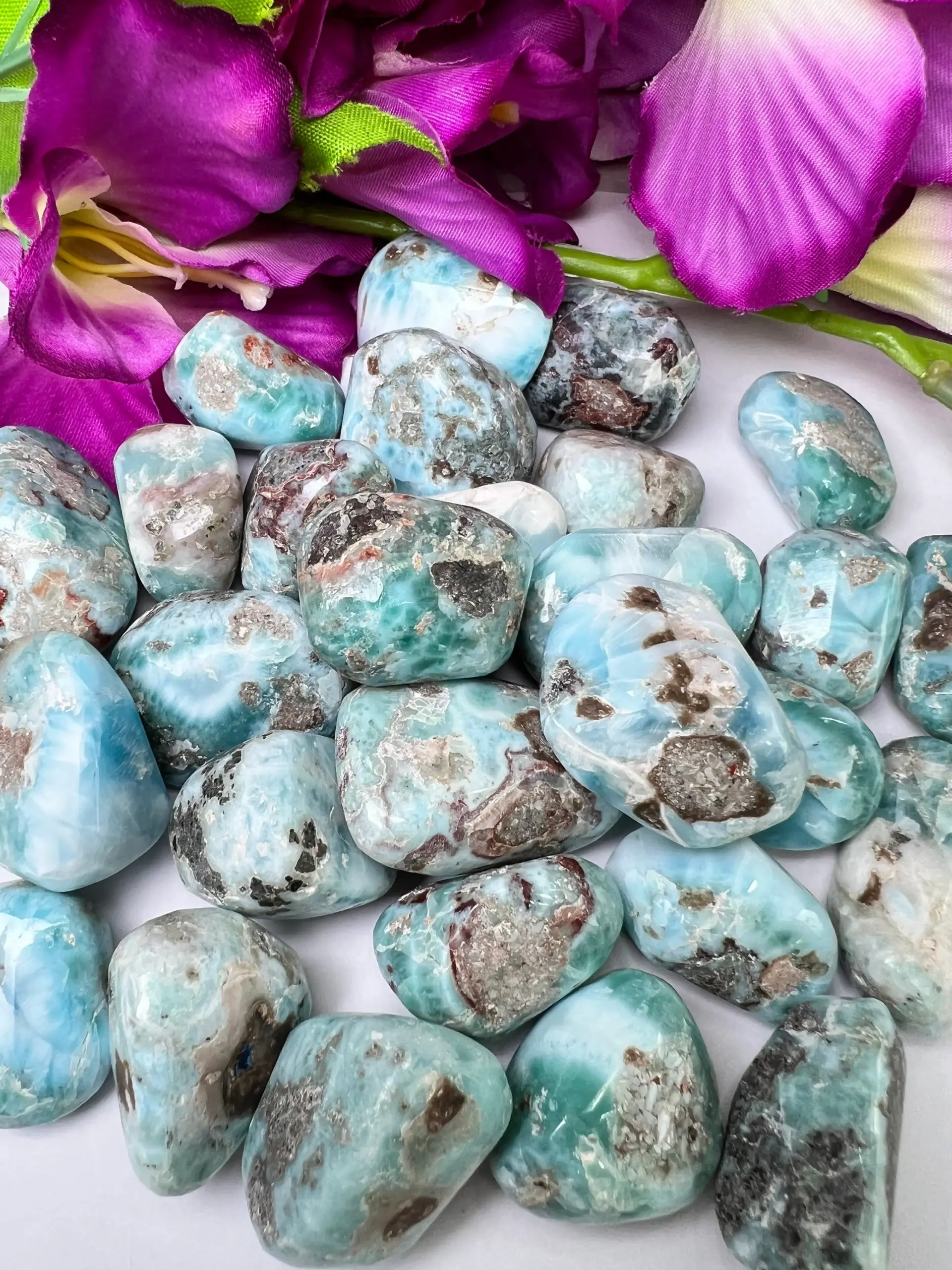 Larimar Tumbled Stones Healing Crystals in pack sizes of 1,2,3,4,5,6 and 10 Pieces Quality AAAAA +++++ - Image 8