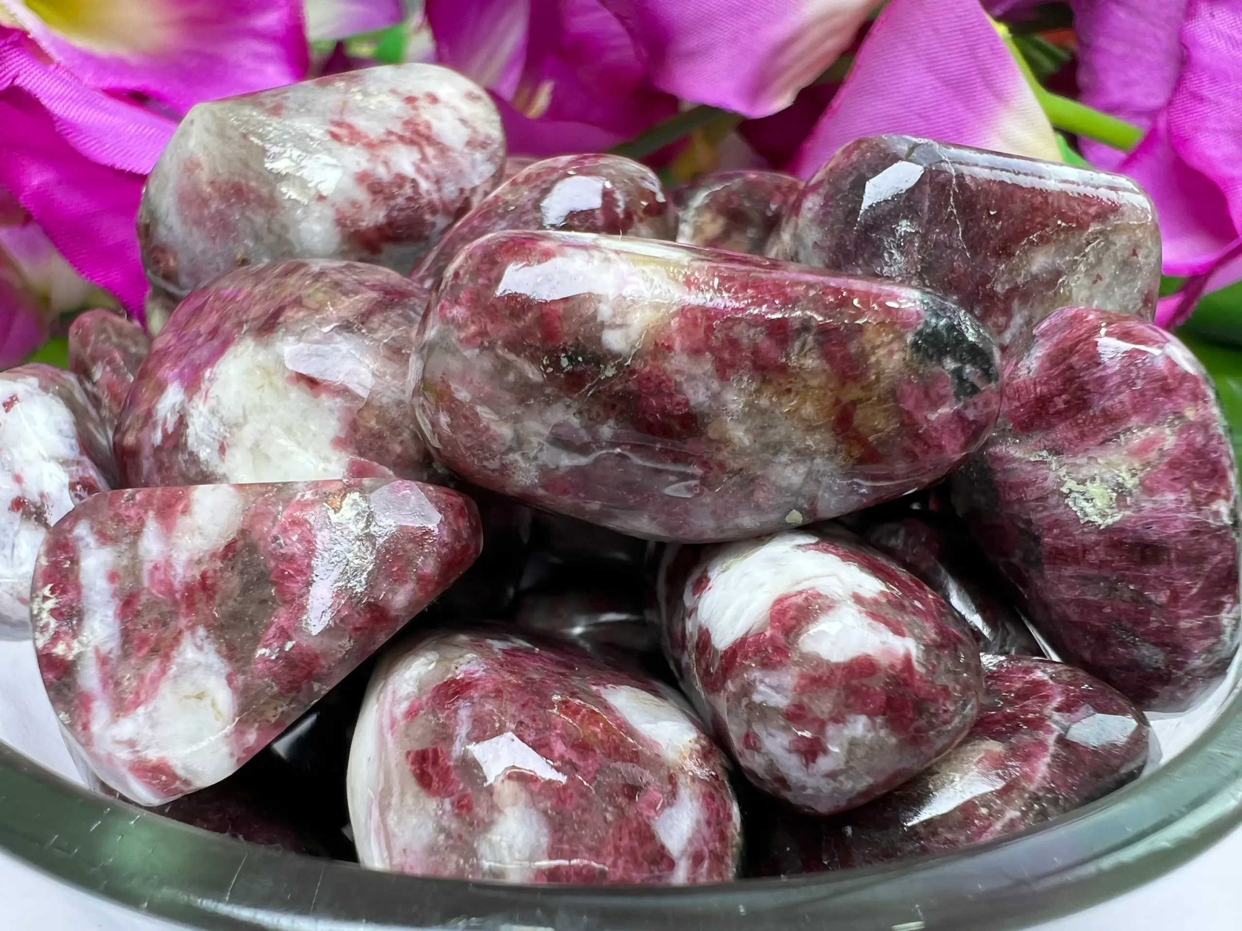 Rare Kakortokite Tumbled Stones Healing Crystals in pack sizes of 1,3,5,and 10 Pieces Quality AAAAA +++++