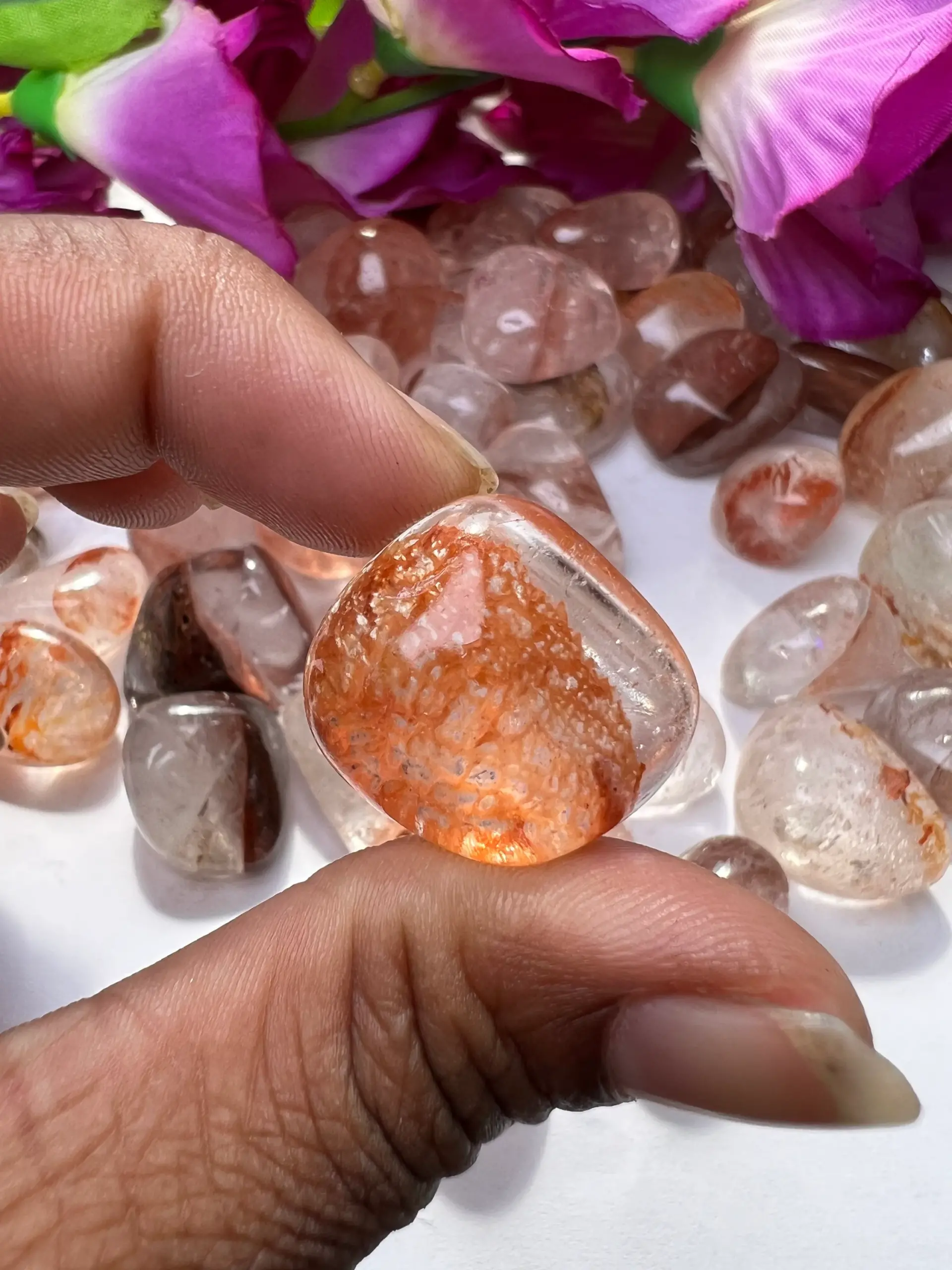 Red Fire Quartz Stone Red Hematoid Quartz Stone Tumbled Stones Healing Crystals pack sizes of 1,3,5, and 10 Pieces Quality AAAAA +++++ - Image 2