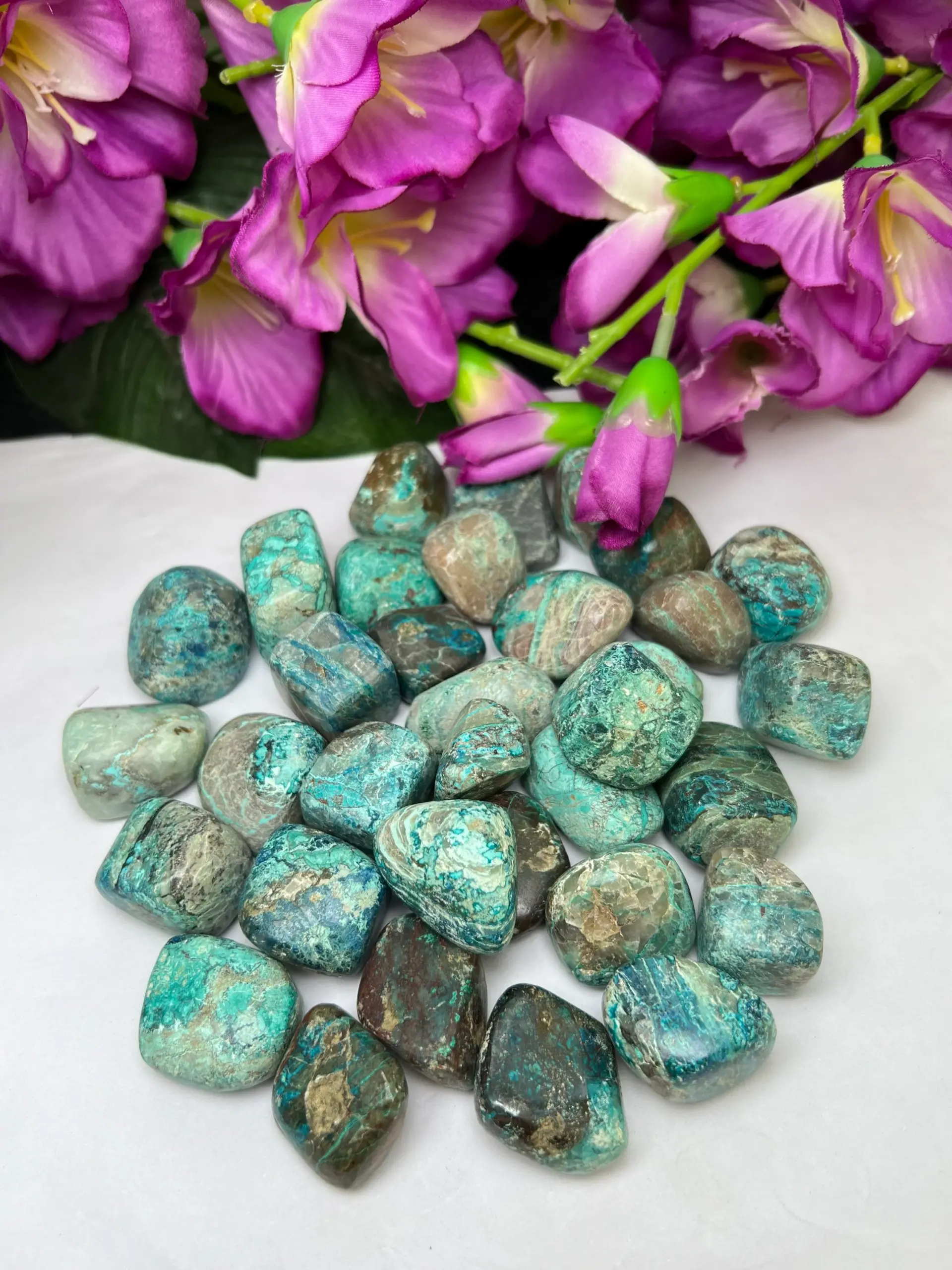Chrysocolla Tumbled Stones AAA Quality Healing Crystals in pack sizes of 1,3,5, and 10 Pieces - Image 2