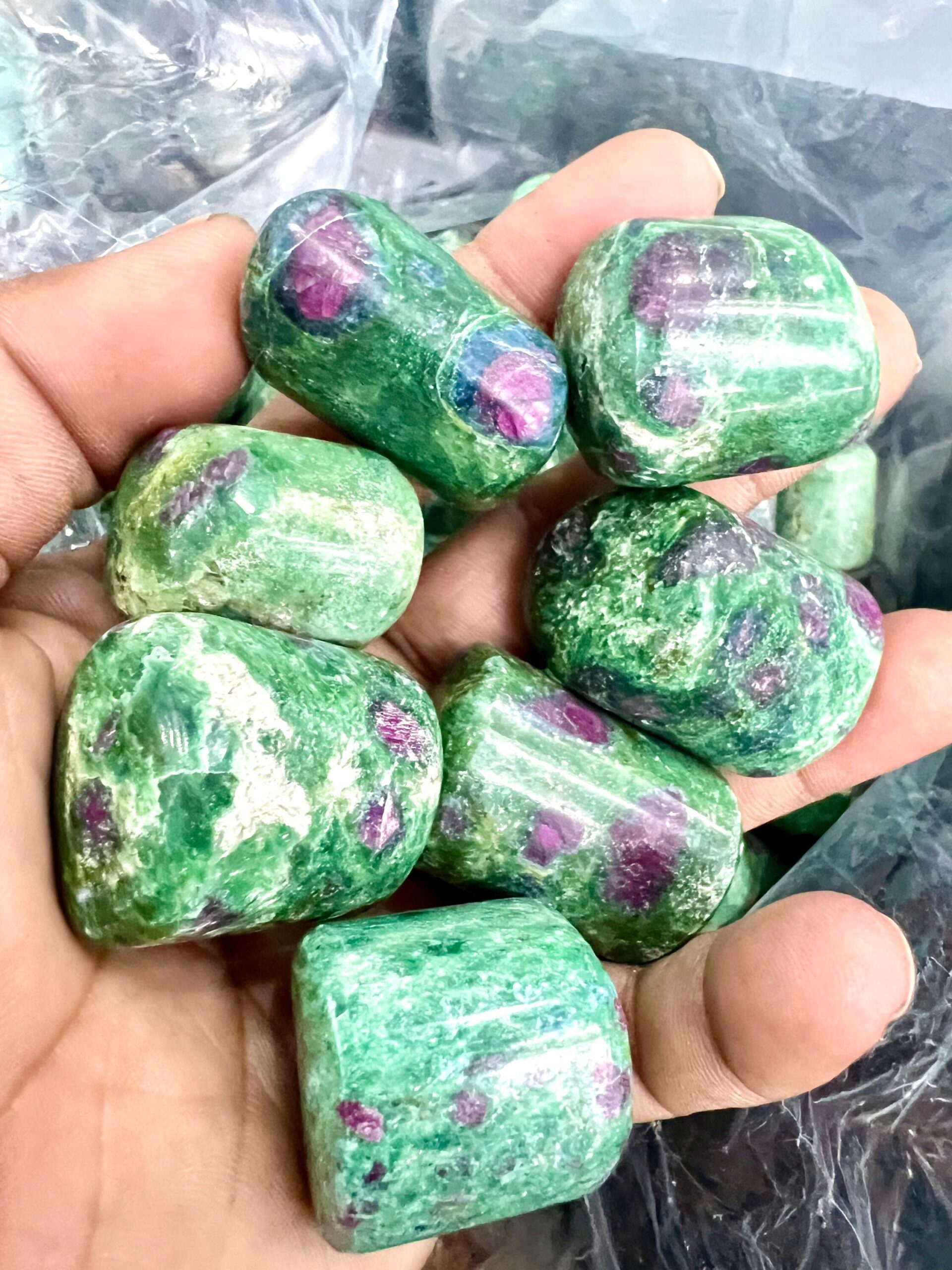 Indian Ruby Zoisite Tumbled Stones Healing Crystals in pack sizes of 1,3,5, and 10 Pieces Quality AAAAA +++++