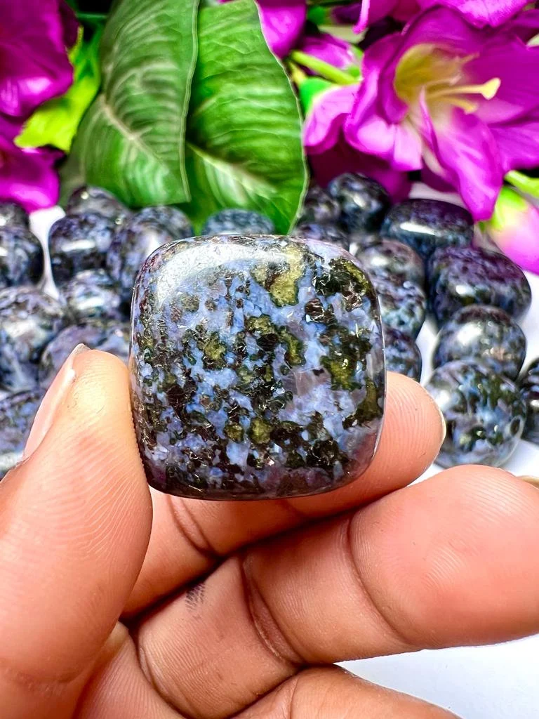 Mystic Merlinite Stone INDIGO GABBRO stone Tumbled Stones Healing Crystals in pack sizes of 1,3,5, and 10 Pieces Quality AAAAA +++++ - Image 2