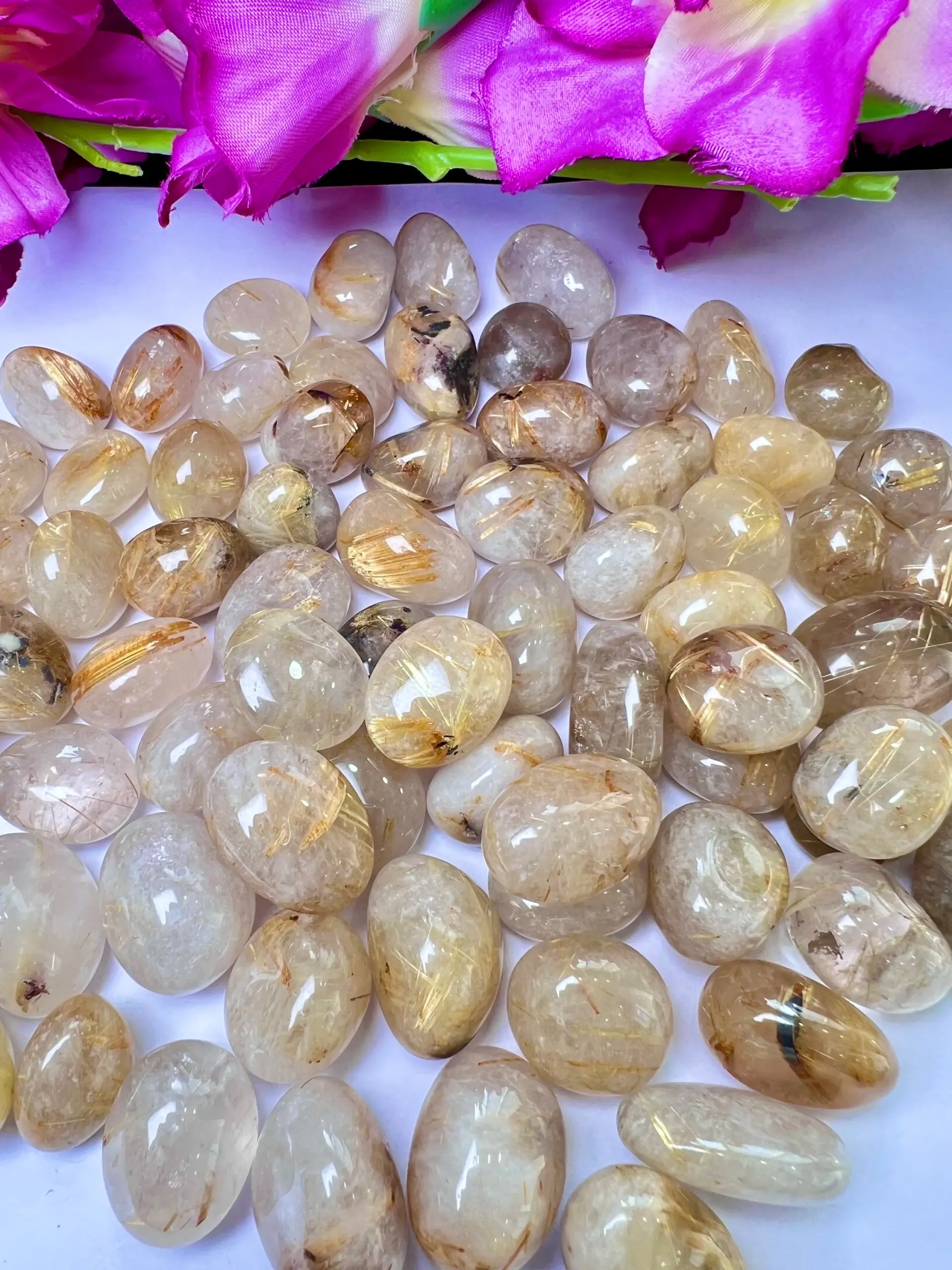 Golden Rutile Tumbled Stones Healing Crystals in pack sizes of 1,3,5, and 10 Pieces Quality AAAAA +++++ - Image 9