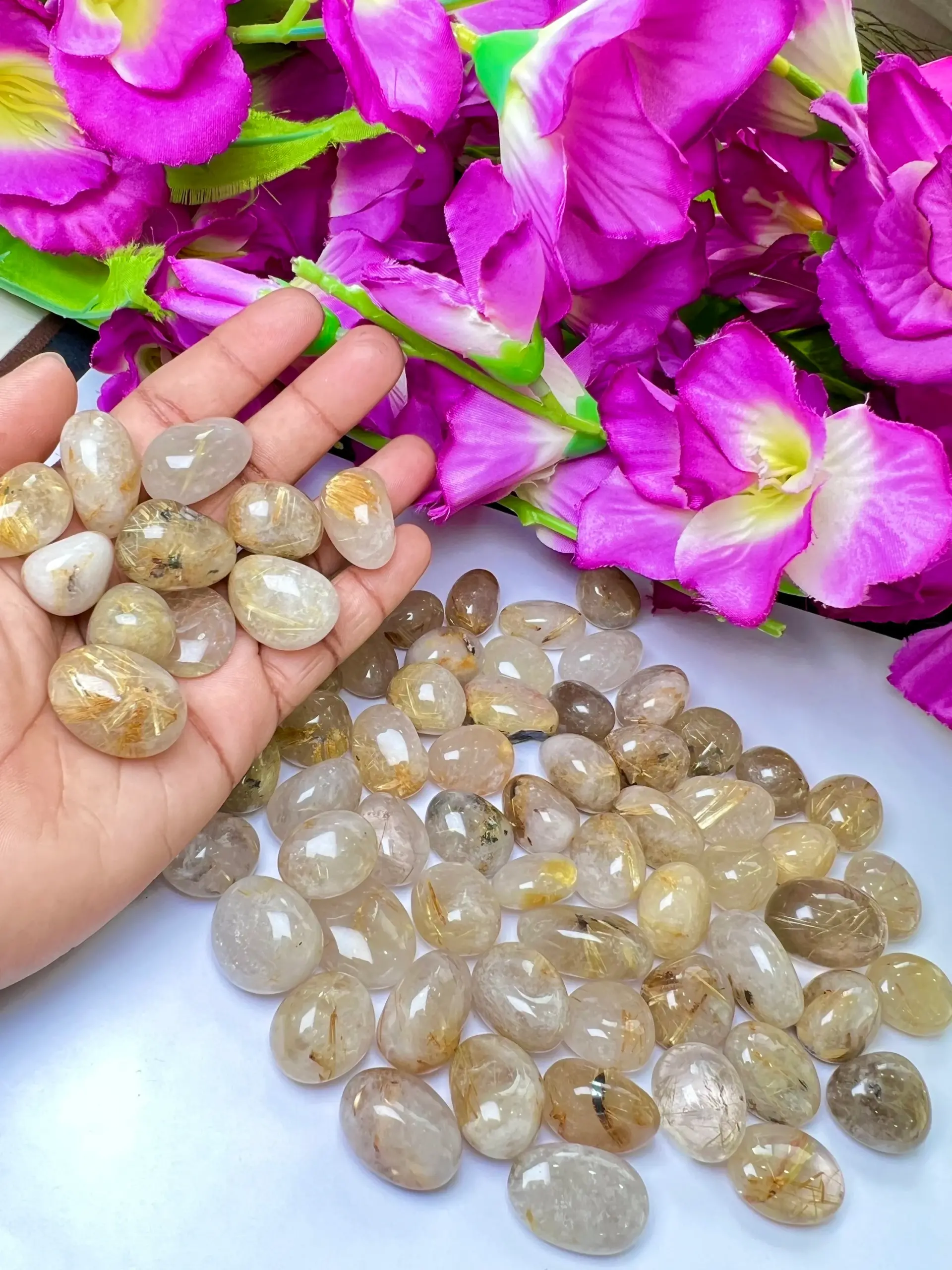 Golden Rutile Tumbled Stones Healing Crystals in pack sizes of 1,3,5, and 10 Pieces Quality AAAAA +++++ - Image 10