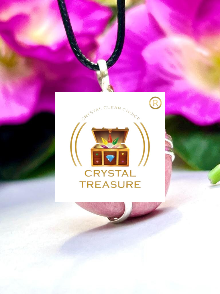 Wire Wrapped Thulite Tumbled Stone Pendant Crystal Pendant, Tumbled Stone Necklace