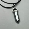 Hematite Stone Healing Double Terminated Point Pendant With Silver Plated Bail Natural stone Pencil Point Pendant