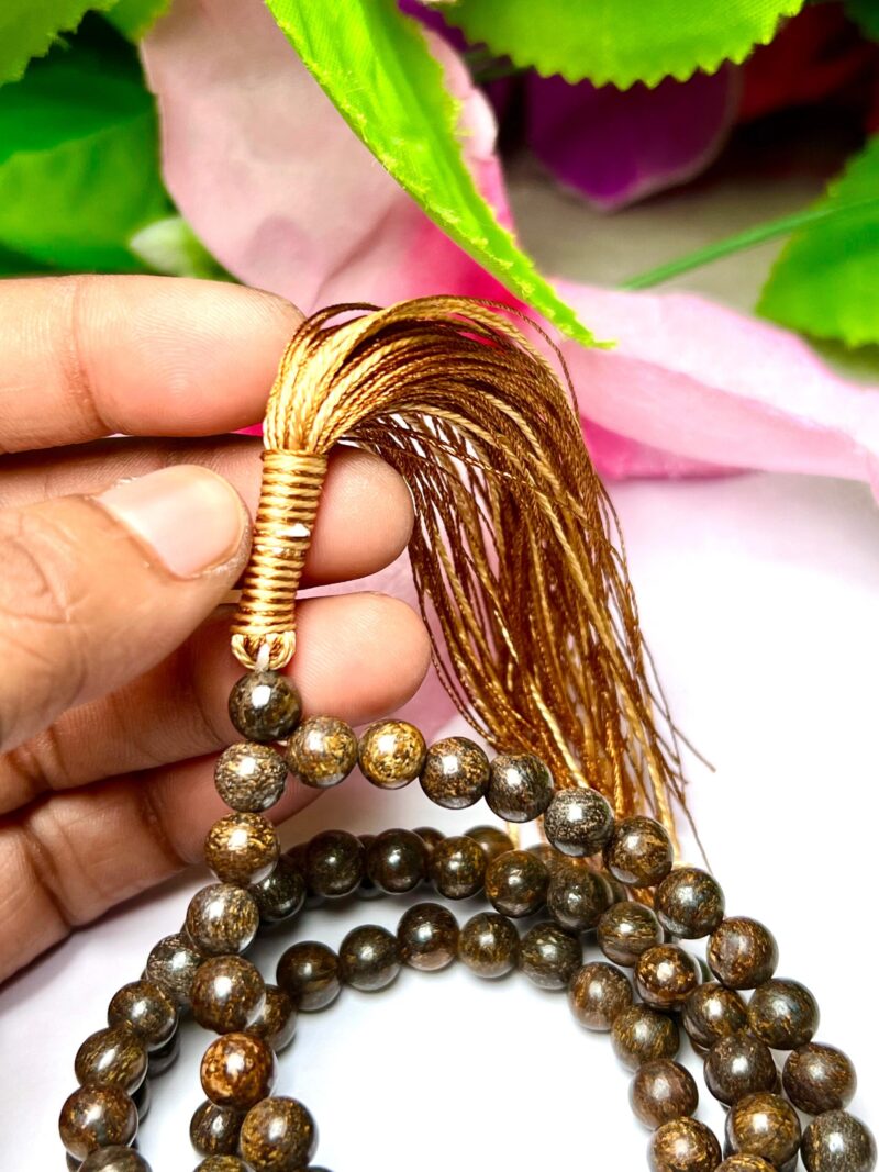 Bronzite Gemstone (108+1) Round Beads 6 MM ,8 MM Japamala ,Prayer Divine Yoga Meditation Mala, Rosary Mala, Healing Mala, Necklace - Image 3
