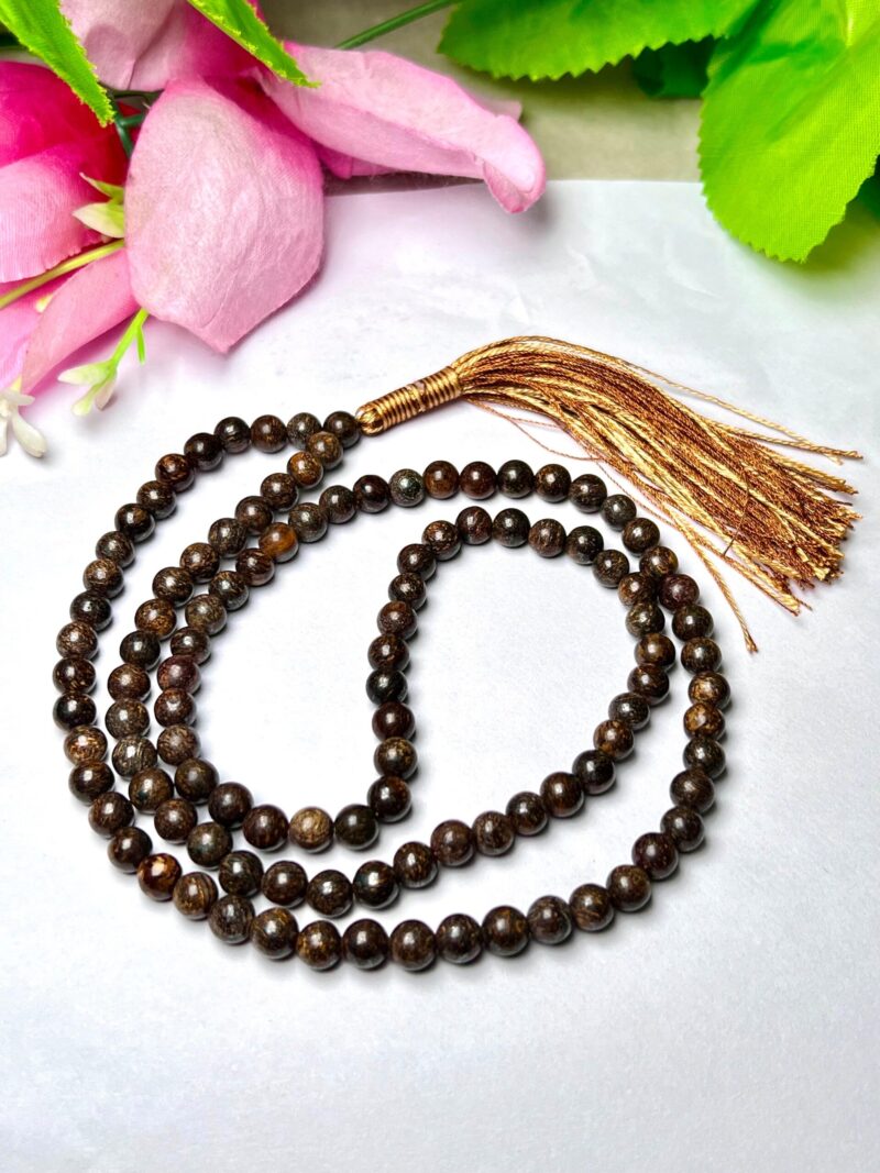 Bronzite Gemstone (108+1) Round Beads 6 MM ,8 MM Japamala ,Prayer Divine Yoga Meditation Mala, Rosary Mala, Healing Mala, Necklace - Image 5