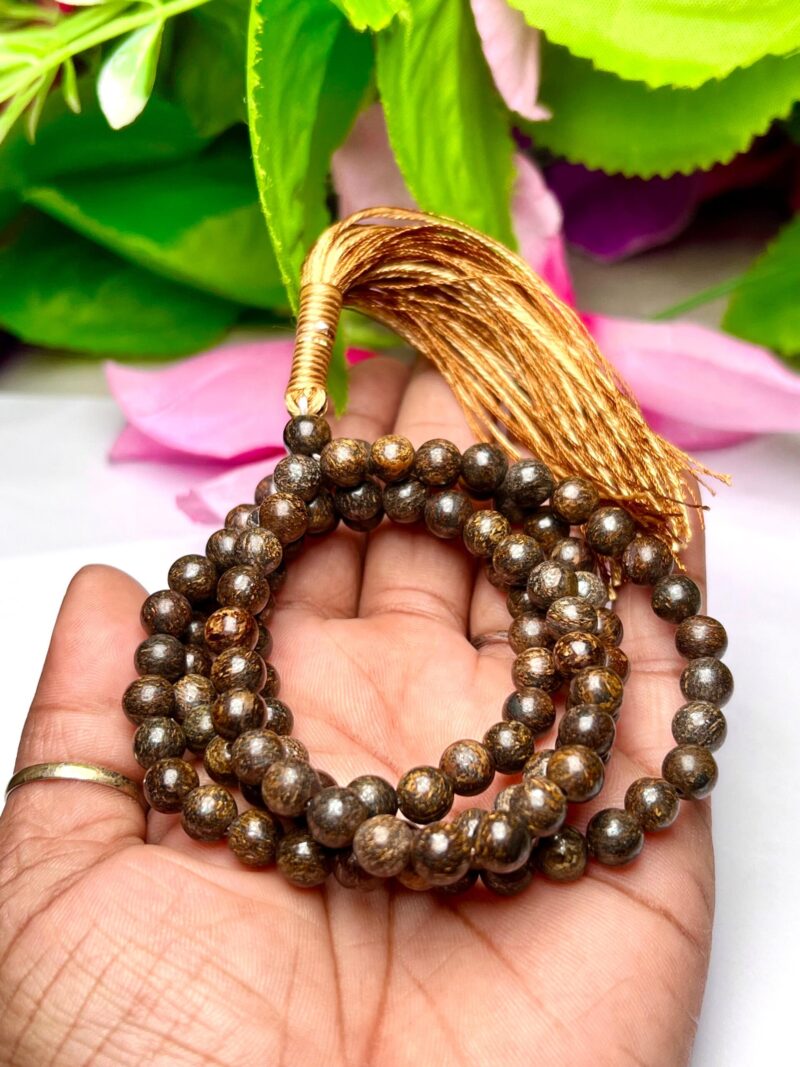 Bronzite Gemstone (108+1) Round Beads 6 MM ,8 MM Japamala ,Prayer Divine Yoga Meditation Mala, Rosary Mala, Healing Mala, Necklace - Image 7