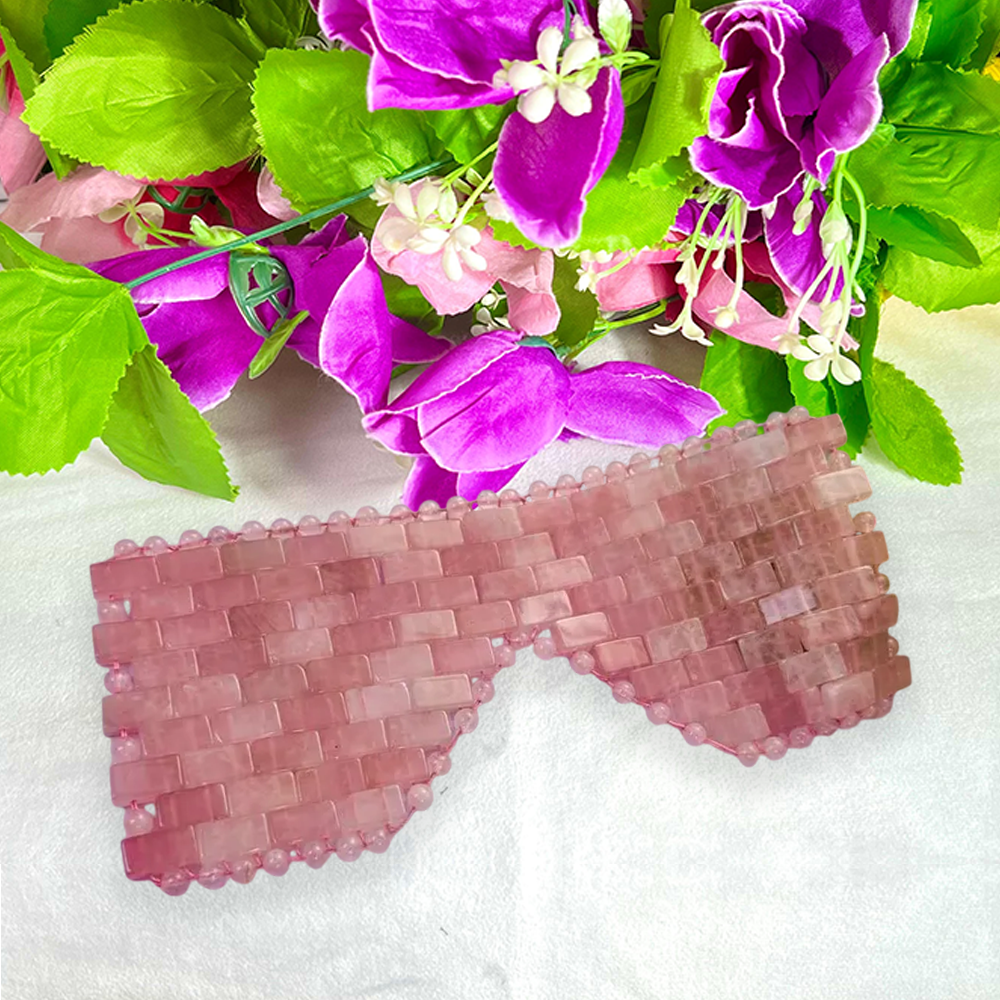 Rose Quartz Crystal Stone Eye Mask for Relaxation and Glow Booster 100% for Facial Skin Care Birthday Gift Bestie | Spa at Home