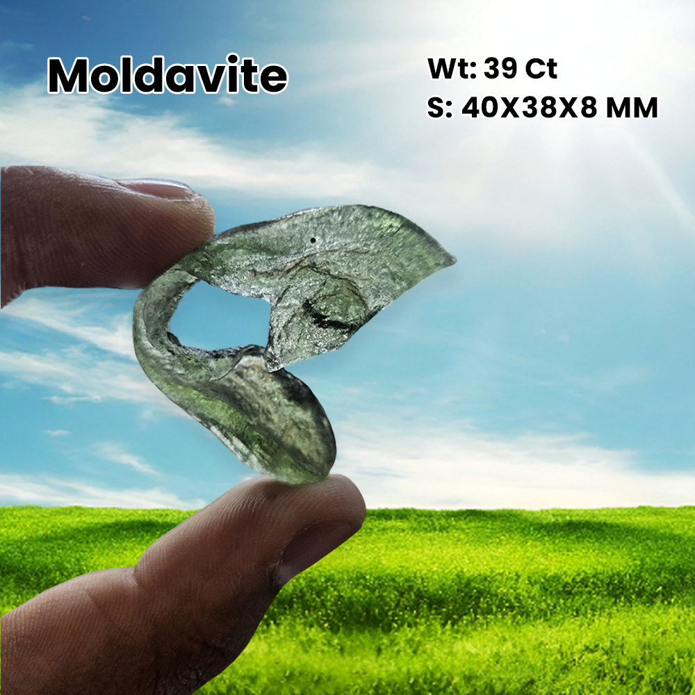 Moldavite Stone - 39 Carat from Czech Republic Very Rare AAAAA Grade