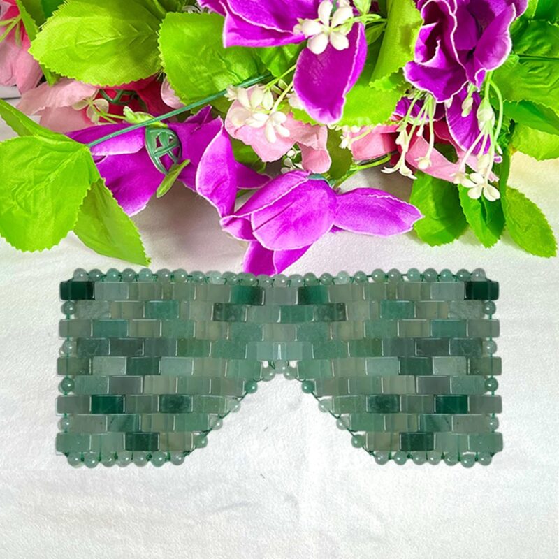 Green Aventurine Crystal Stone Eye Mask for Relaxation and Glow Booster 100% for Facial Skin Care Birthday Gift Bestie | Spa at Home