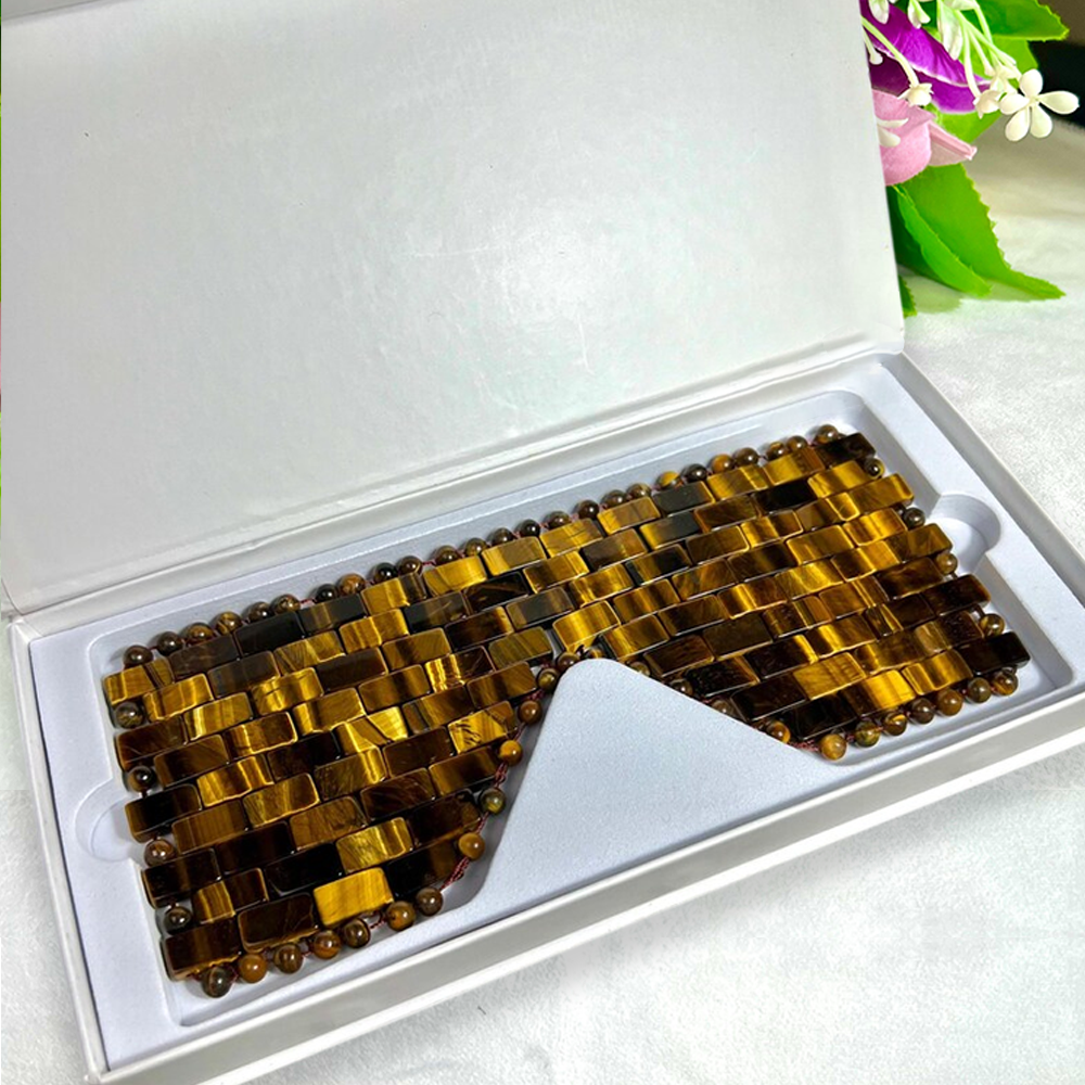 Tiger's Eye Crystal Stone Eye Mask for Relaxation and Glow Booster 100% for Facial Skin Care Birthday Gift Bestie | Spa at Home - Image 3