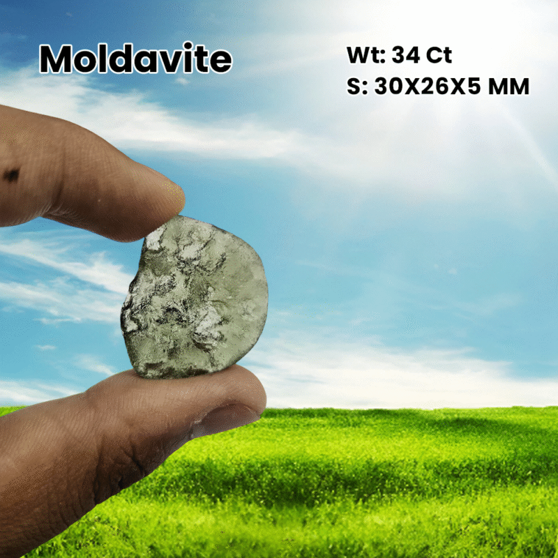 Moldavite Stone  - 34 Carat from Czech Republic Very Rare AAAAA Grade