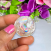 4 CM Rainbow Satyaloka Quartz Stone Sphere Ball Orb With Wooden Stand