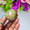 4 CM Unakite Jasper Stone Sphere Ball Orb With Wooden Stand