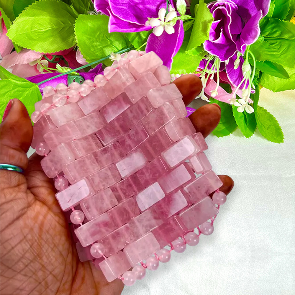 Rose Quartz Crystal Stone Eye Mask for Relaxation and Glow Booster 100% for Facial Skin Care Birthday Gift Bestie | Spa at Home - Image 4