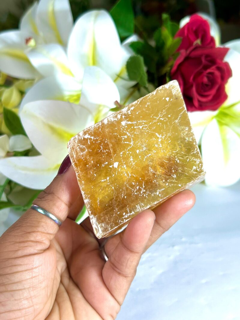 Natural Honey Calcite Cubes,Optical Yellow Gold Amplify Energy Overcome Challenges Confidence Strength Courage Self-Worth Stone 308 Grams - Image 7
