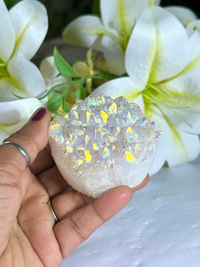 Angel Aura Rainbow Quartz Crystal Stone Cluster healing crystals and stone Metaphysical Crystal Reiki 183 Gram - Image 8