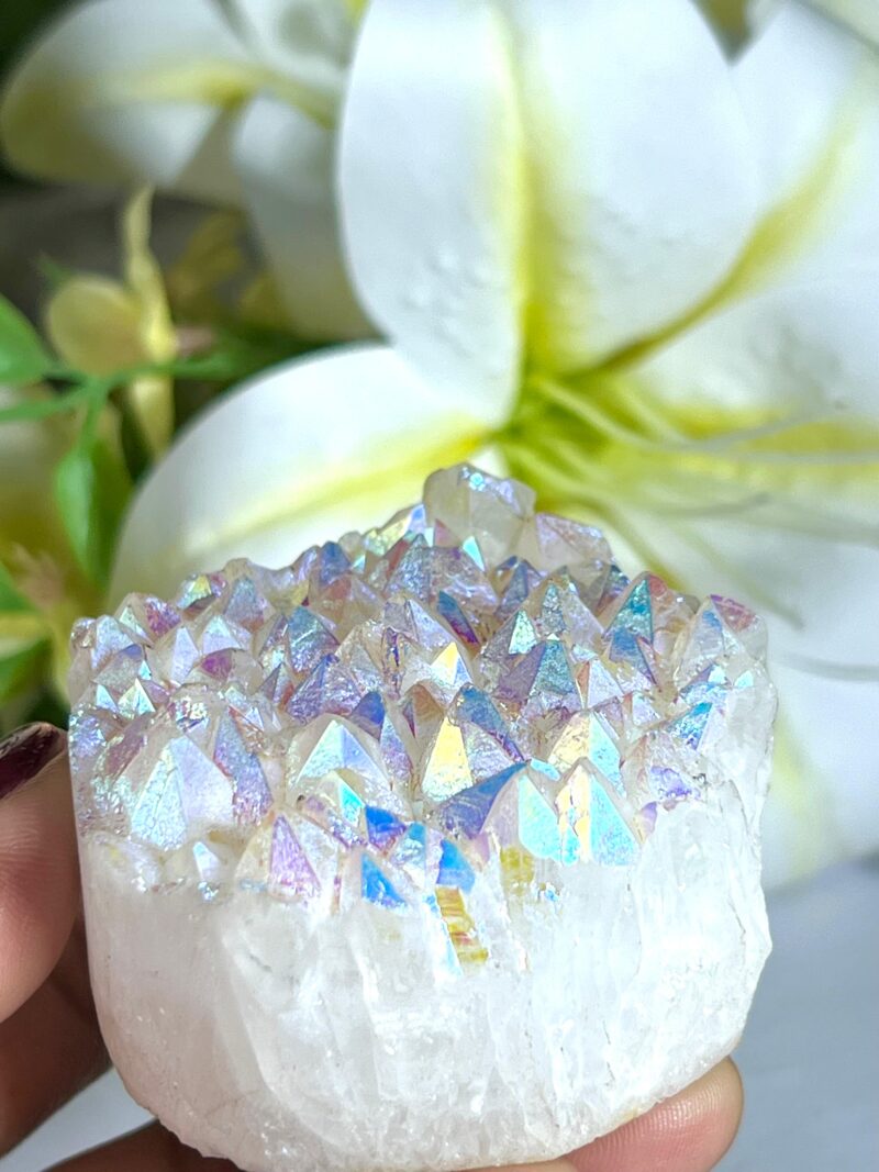 Angel Aura Rainbow Quartz Crystal Stone Cluster healing crystals and stone Metaphysical Crystal Reiki 183 Gram - Image 6