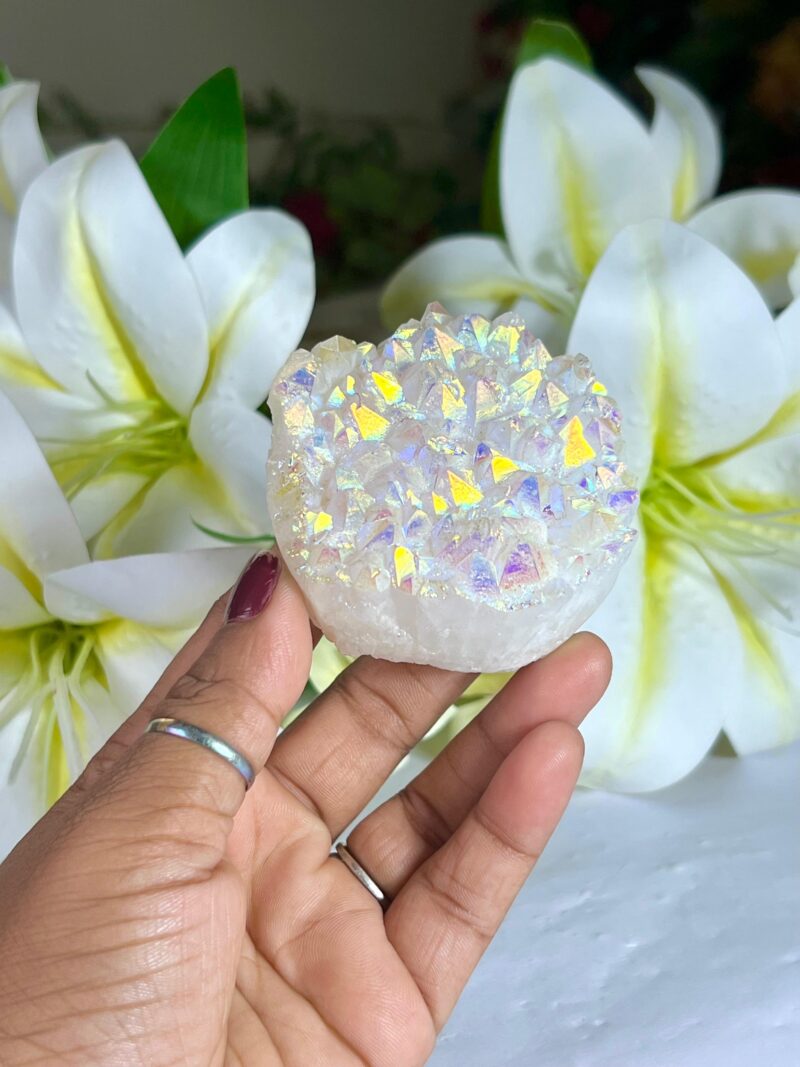 Angel Aura Rainbow Quartz Crystal Stone Cluster healing crystals and stone Metaphysical Crystal Reiki 183 Gram - Image 7