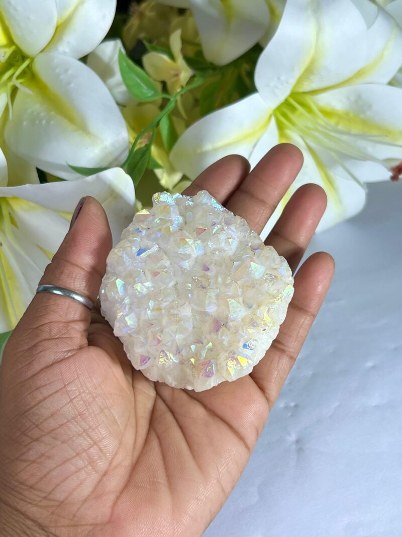 Angel Aura Rainbow Quartz Crystal Stone Cluster healing crystals and stone Metaphysical Crystal Reiki 183 Gram - Image 4