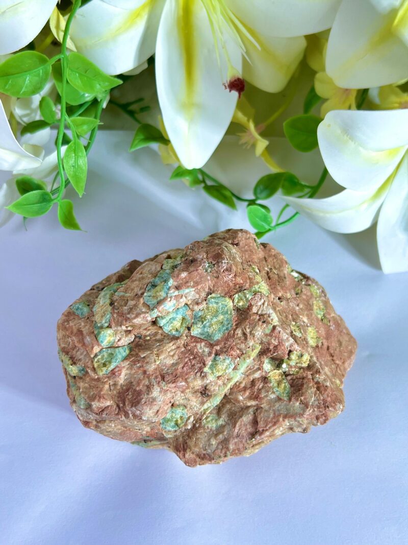Aquamarine with Red Moonstone Stone Cluster 692 Gram - Image 9