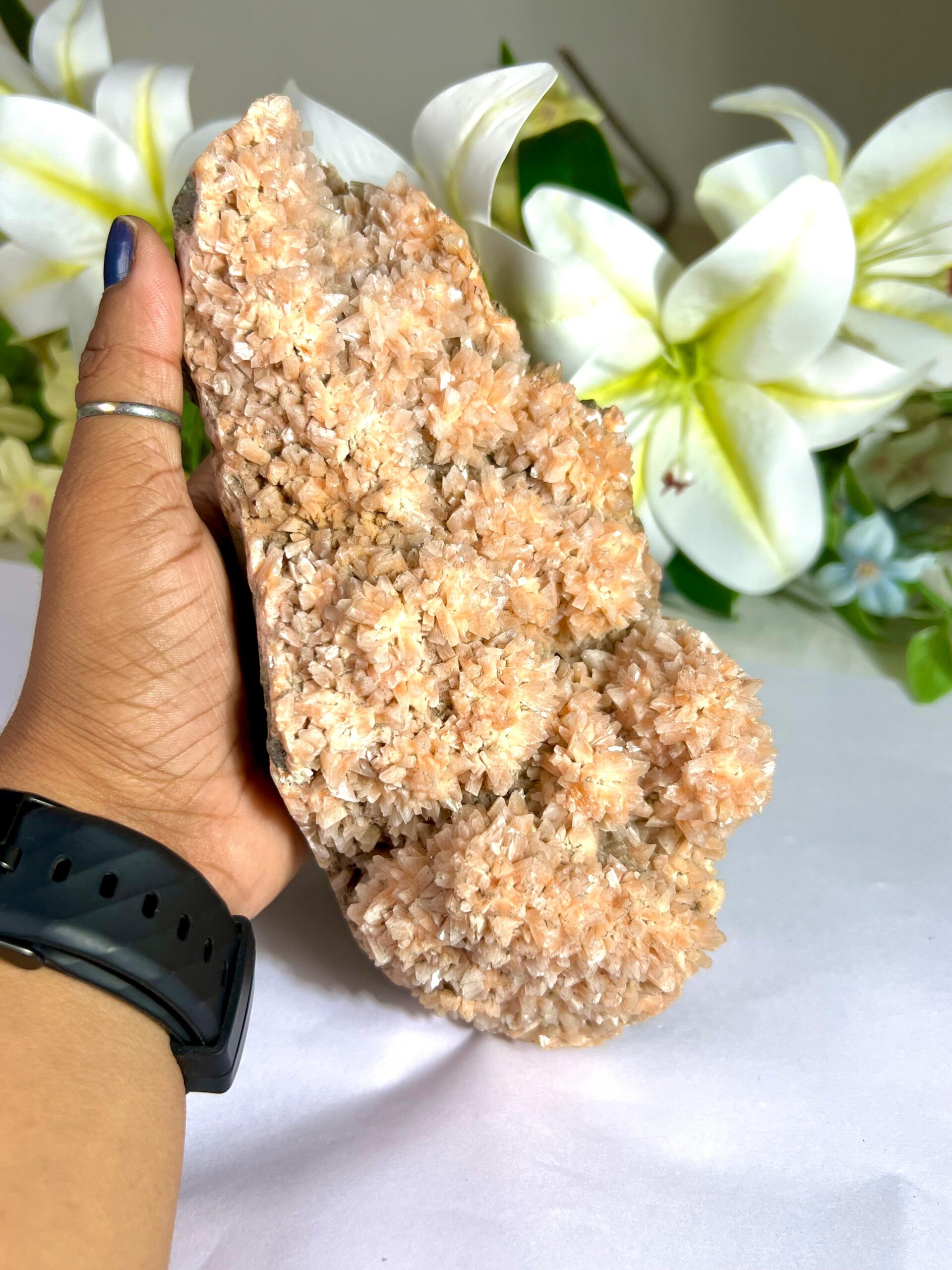 Peach Heulandite Crystal Stone - 1180 Gram - Image 7