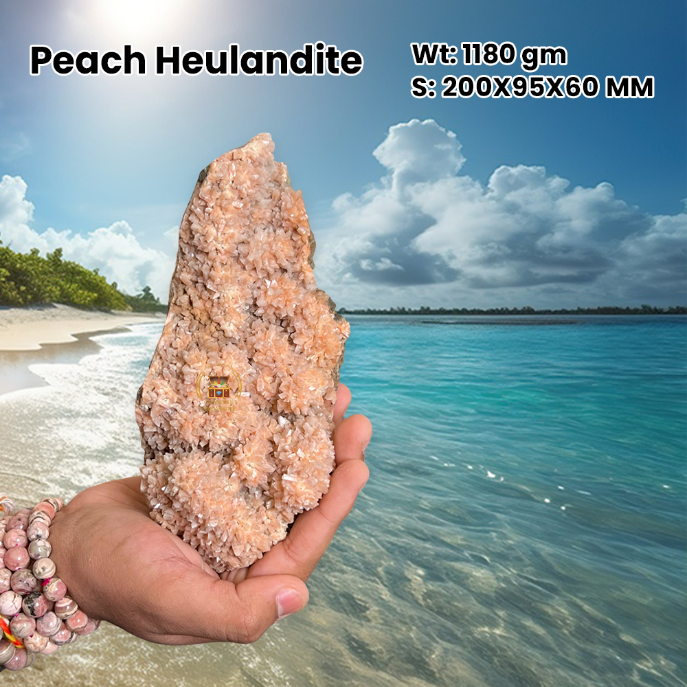 Peach Heulandite Crystal Stone - 1180 Gram