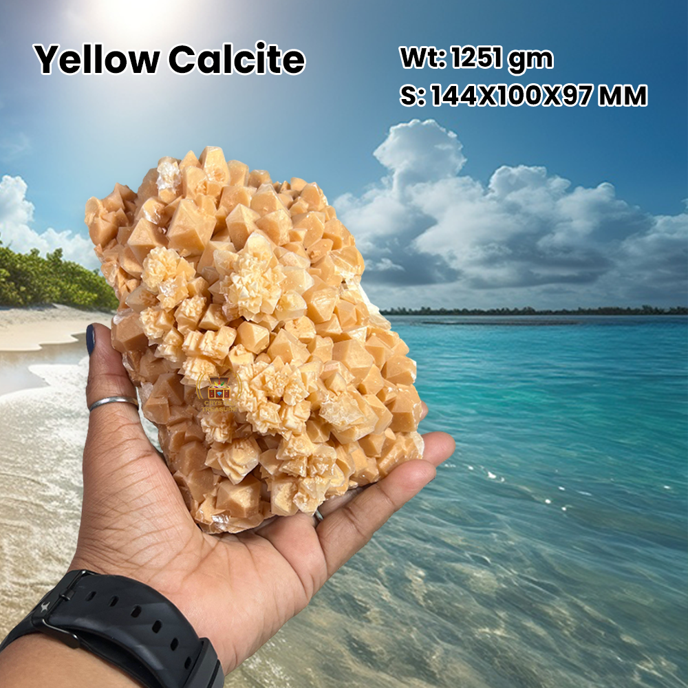Yellow Calcite Crystal Stone - 1251 Gram
